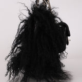 Chanel Shearling Fur Single Flap w/ Pouch Black Lambskin SHW