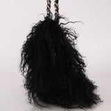 Chanel Shearling Fur Single Flap w/ Pouch Black Lambskin SHW