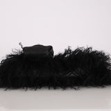 Chanel Shearling Fur Single Flap w/ Pouch Black Lambskin SHW