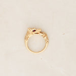 Effy Dragon Motif 14K Ruby and Diamond Ring, Size US 6.75