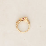 Effy Dragon Motif 14K Ruby and Diamond Ring, Size US 6.75