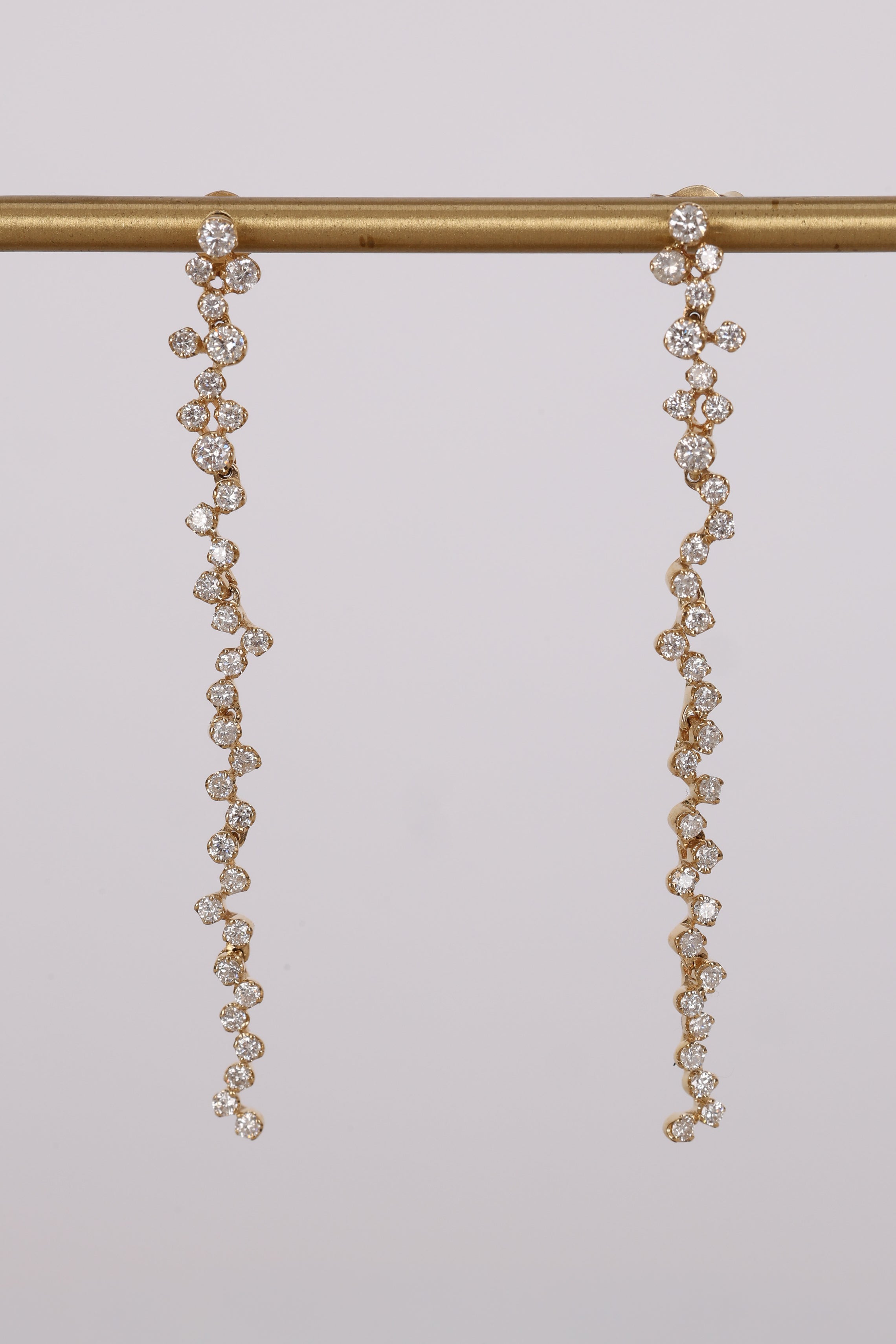 14K Yellow Gold Diamond Drop Earrings