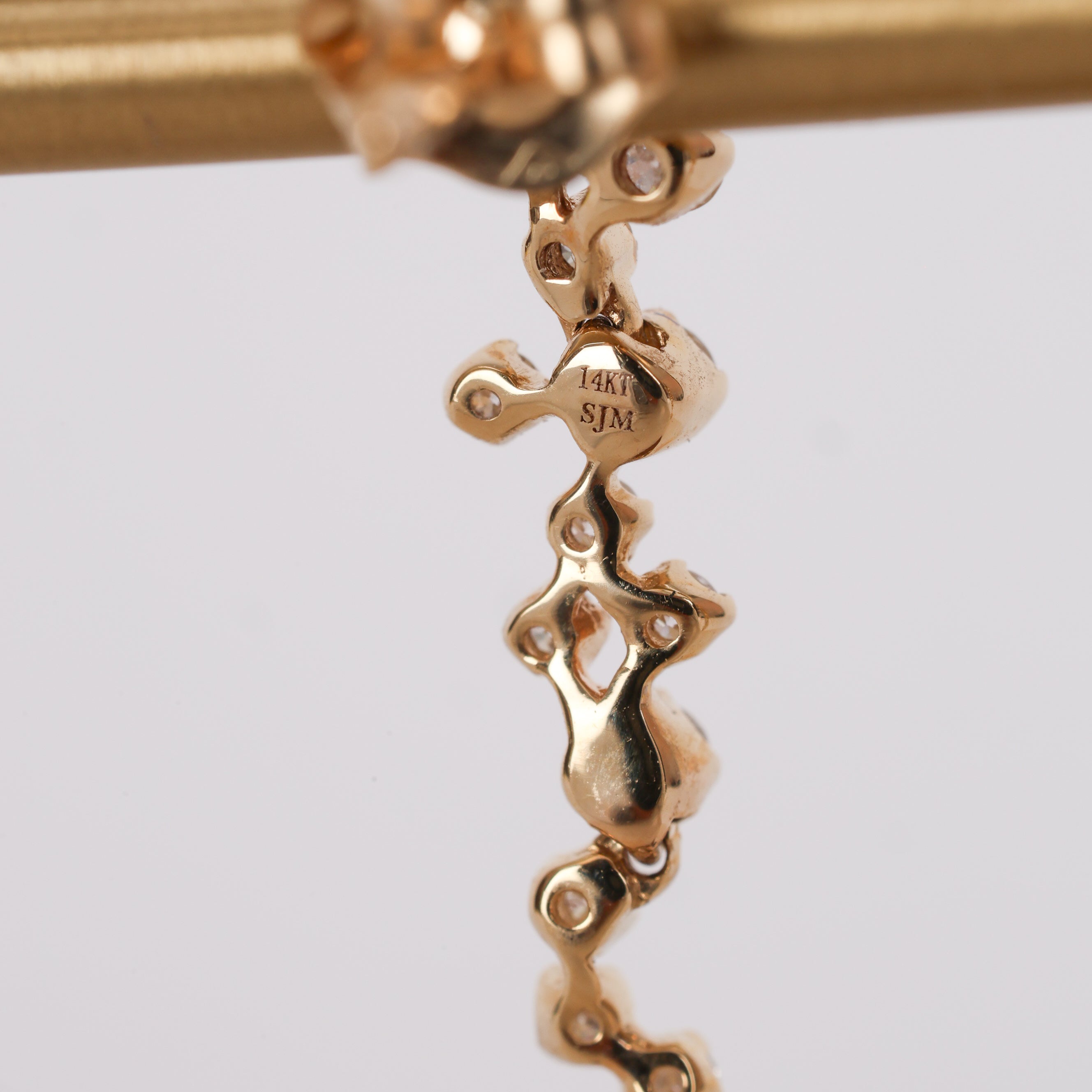 14K Yellow Gold Diamond Drop Earrings
