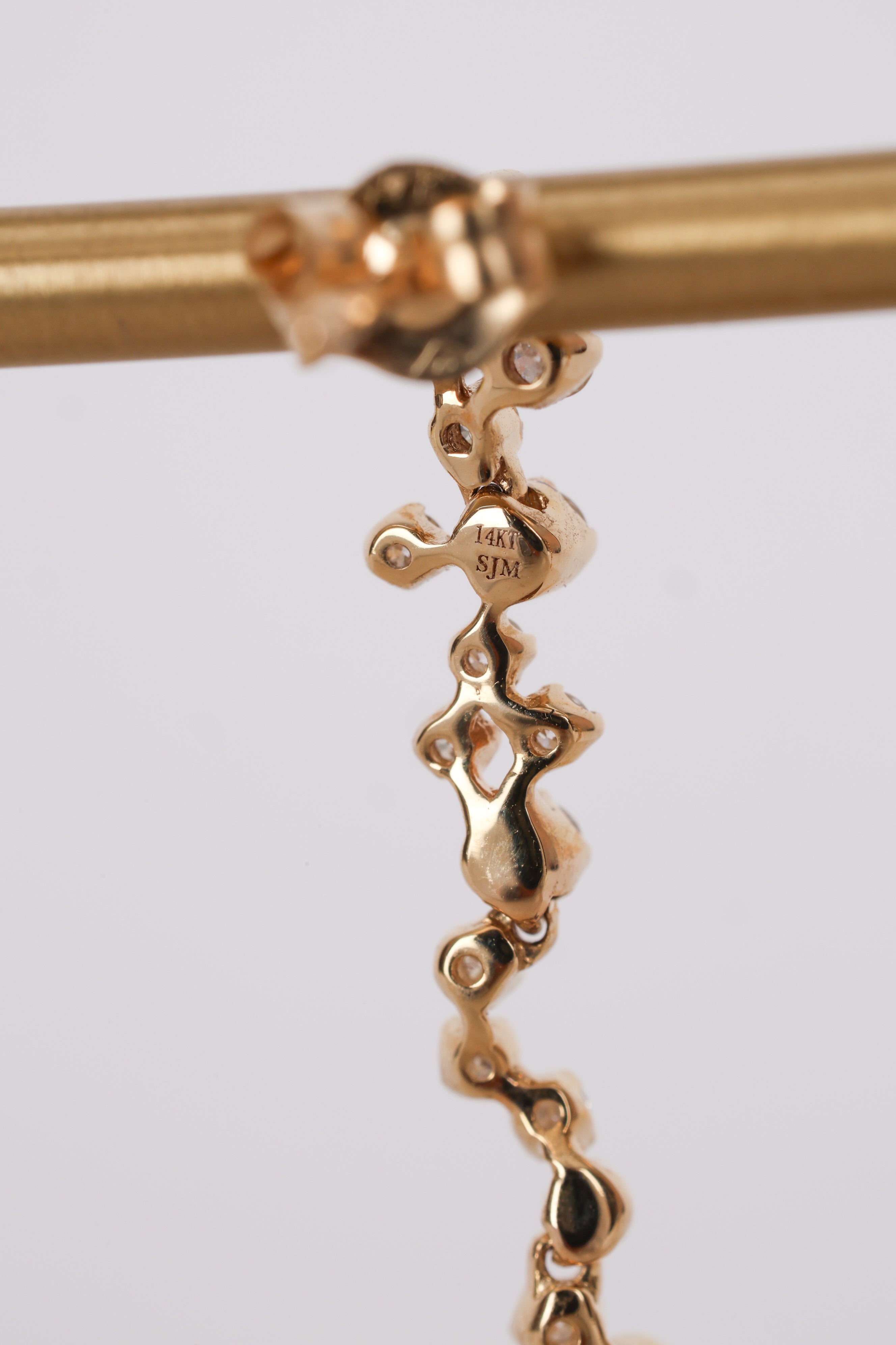 14K Yellow Gold Diamond Drop Earrings
