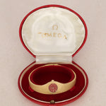 Ultra-Rare Omega De Ville 18K Yellow Gold Carnelian Watch 20mm