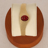 Ultra-Rare Omega De Ville 18K Yellow Gold Carnelian Watch 20mm