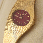Ultra-Rare Omega De Ville 18K Yellow Gold Carnelian Watch 20mm