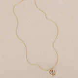 14K Yellow Gold Mother of Pearl Mariner Link Pendant Necklace