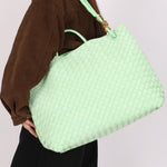 Bottega Veneta Large Intrecciato Andiamo Bag Lime Green Suede