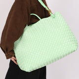 Bottega Veneta Large Intrecciato Andiamo Bag Lime Green Suede