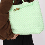 Bottega Veneta Large Intrecciato Andiamo Bag Lime Green Suede