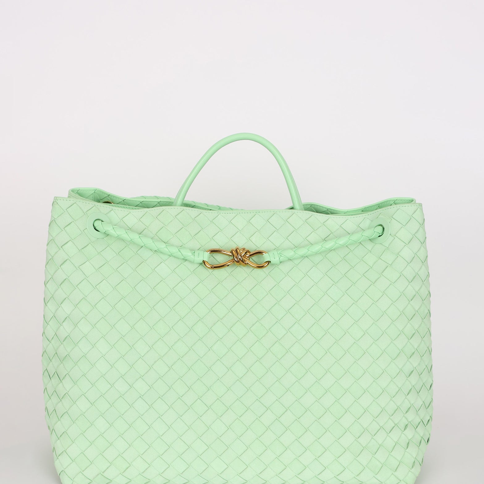 Bottega Veneta Large Intrecciato Andiamo Bag Wasabi Mint Suede