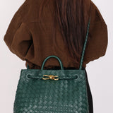 Bottega Veneta Medium Intrecciato Andiamo Bag Dark Green