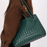 Bottega Veneta Medium Intrecciato Andiamo Bag Dark Green