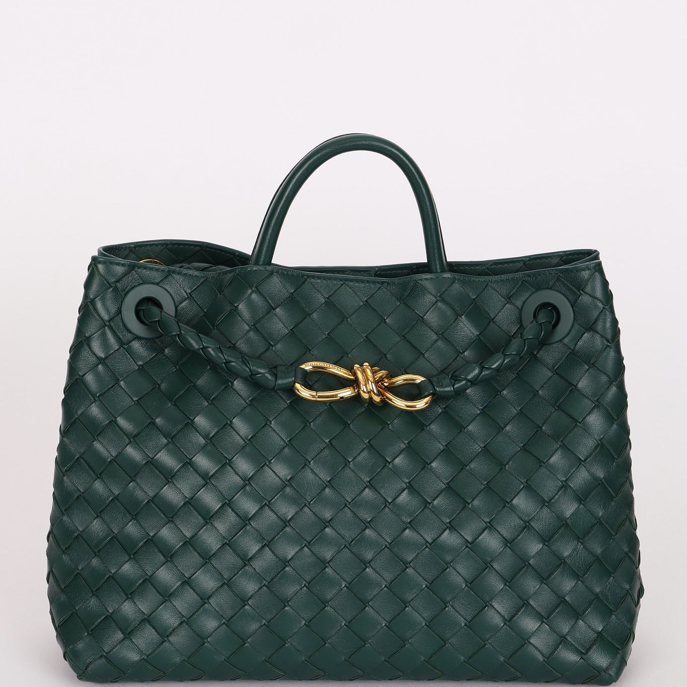 Bottega Veneta Medium Intrecciato Andiamo Bag Emerald Green Lambskin