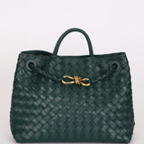 Bottega Veneta Medium Intrecciato Andiamo Bag Emerald Green Lambskin
