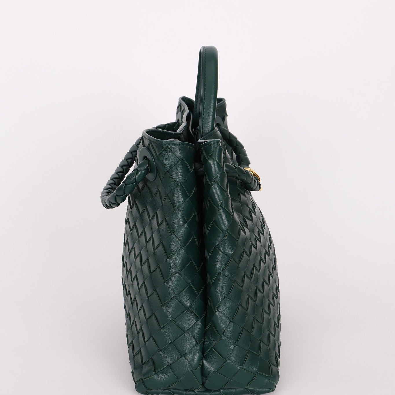 Bottega Veneta Medium Intrecciato Andiamo Bag Emerald Green Lambskin