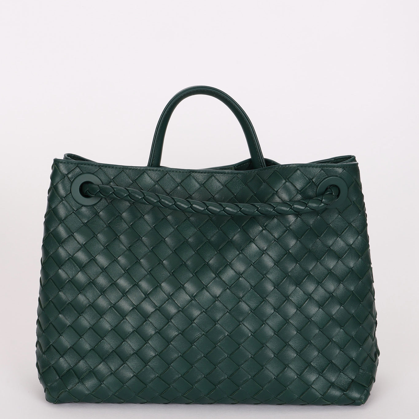 Bottega Veneta Medium Intrecciato Andiamo Bag Emerald Green Lambskin