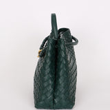 Bottega Veneta Medium Intrecciato Andiamo Bag Emerald Green Lambskin