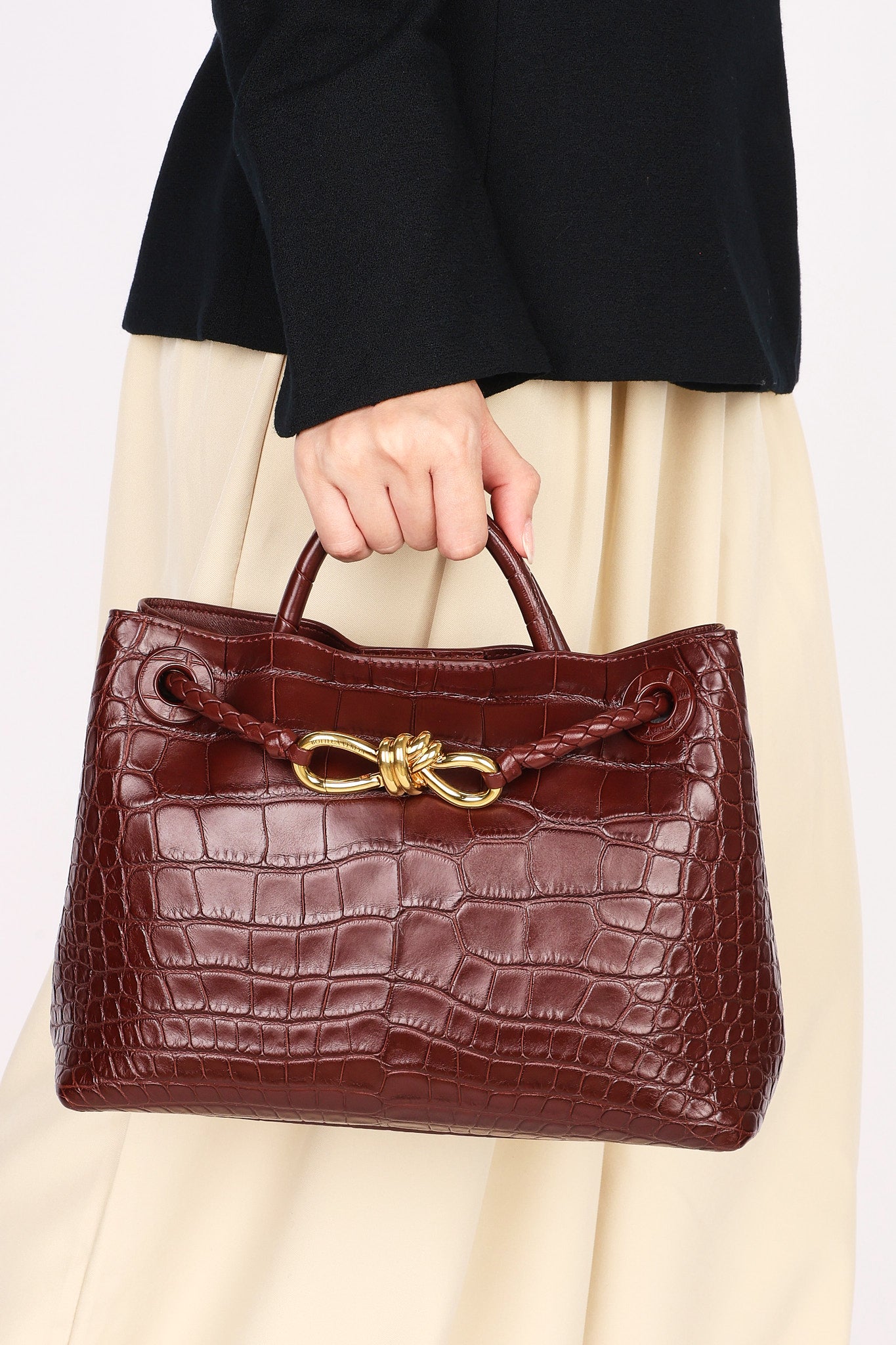 Bottega Veneta Alligator Small Andiamo Bag