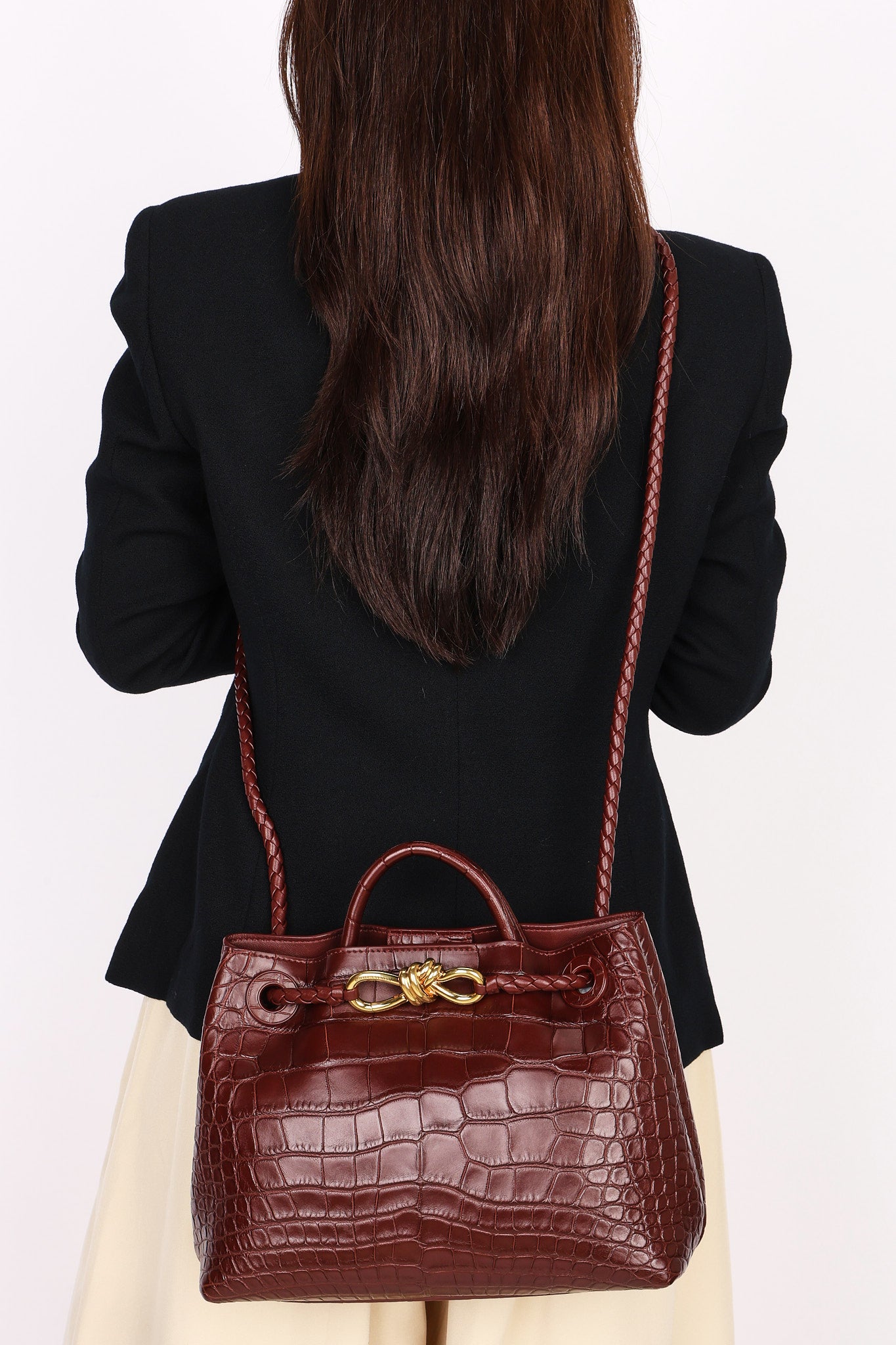 Bottega Veneta Alligator Small Andiamo Bag