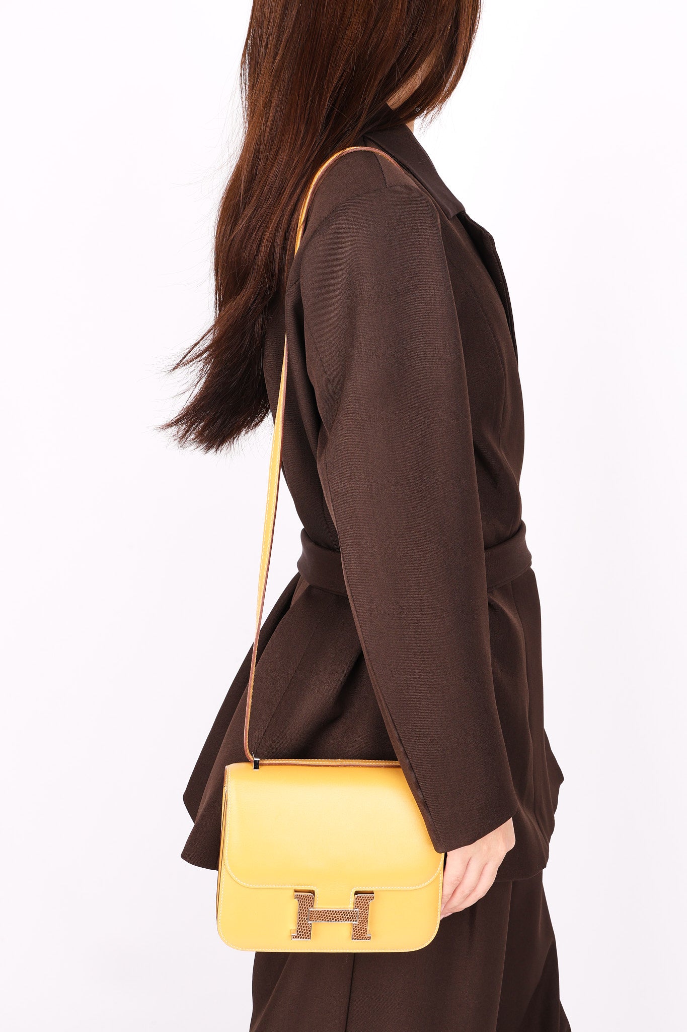 Hermès Constance 18 Paille Swift with Lizard Trim 2016 PHW
