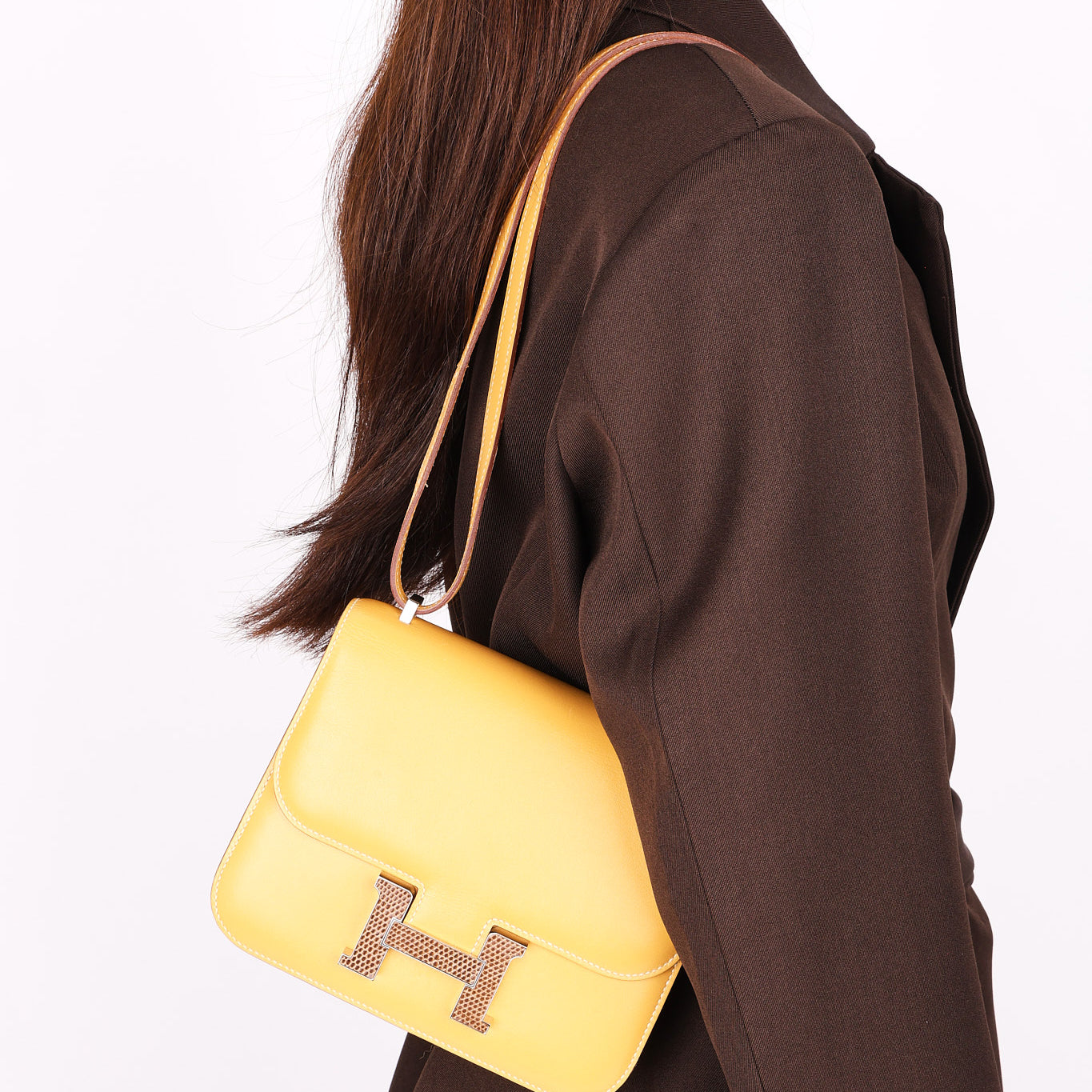 Hermès Constance 18 Paille Swift with Lizard Trim 2016 PHW