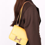 Hermès Constance 18 Paille Swift with Lizard Trim 2016 PHW