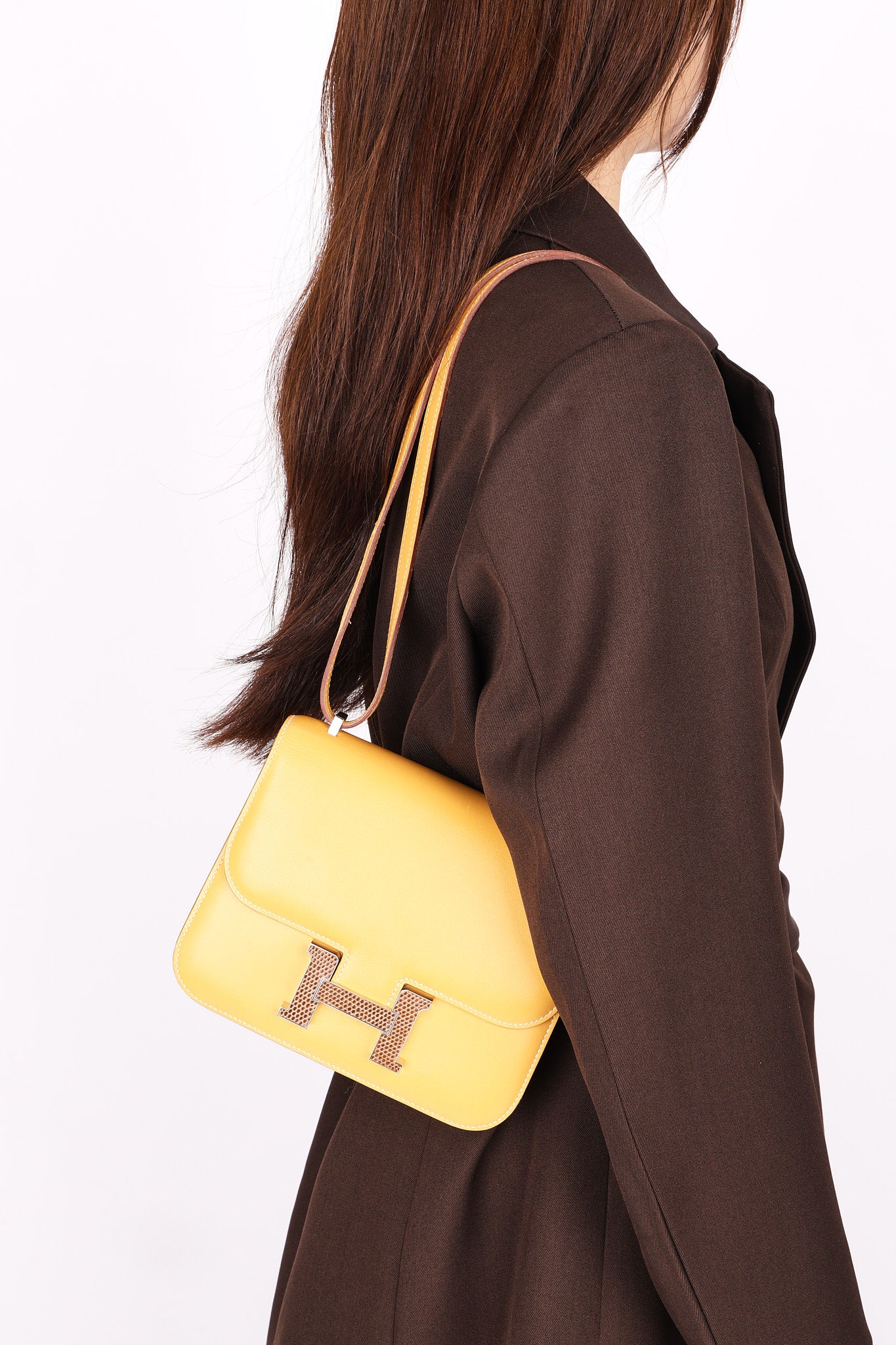 Hermès Constance 18 Paille Swift with Lizard Trim 2016 PHW