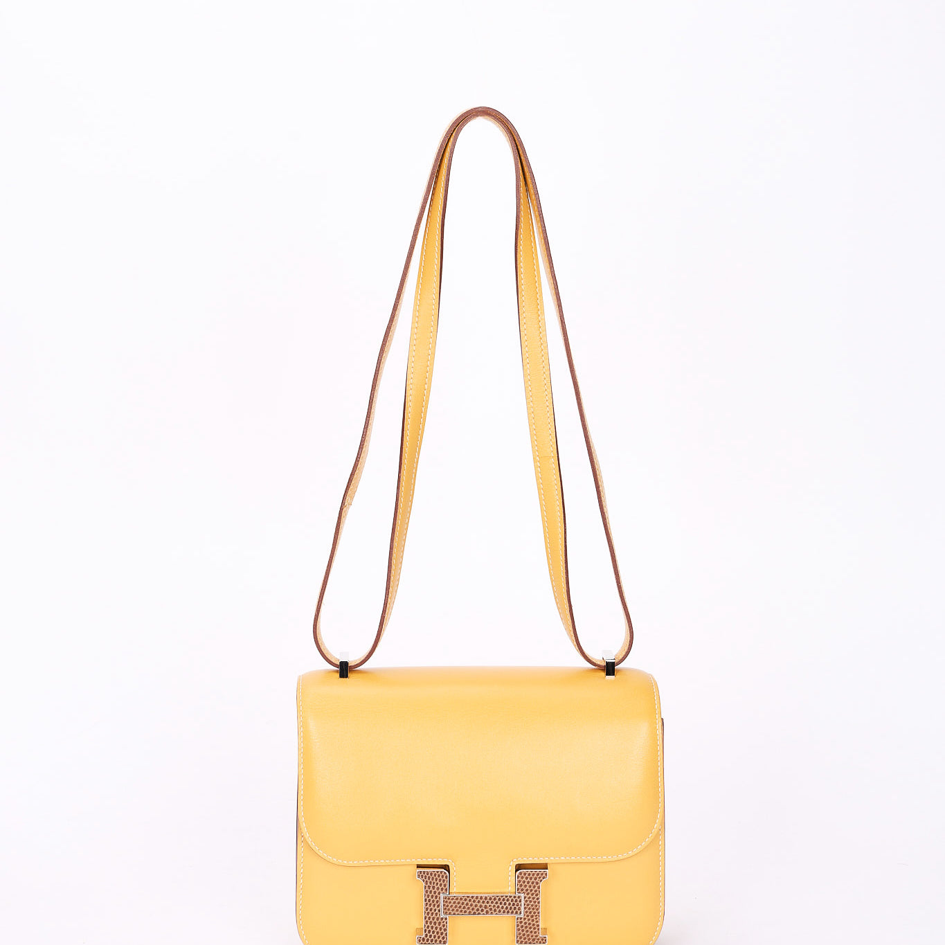 Hermès Constance 18 Paille Swift with Lizard Trim 2016 PHW