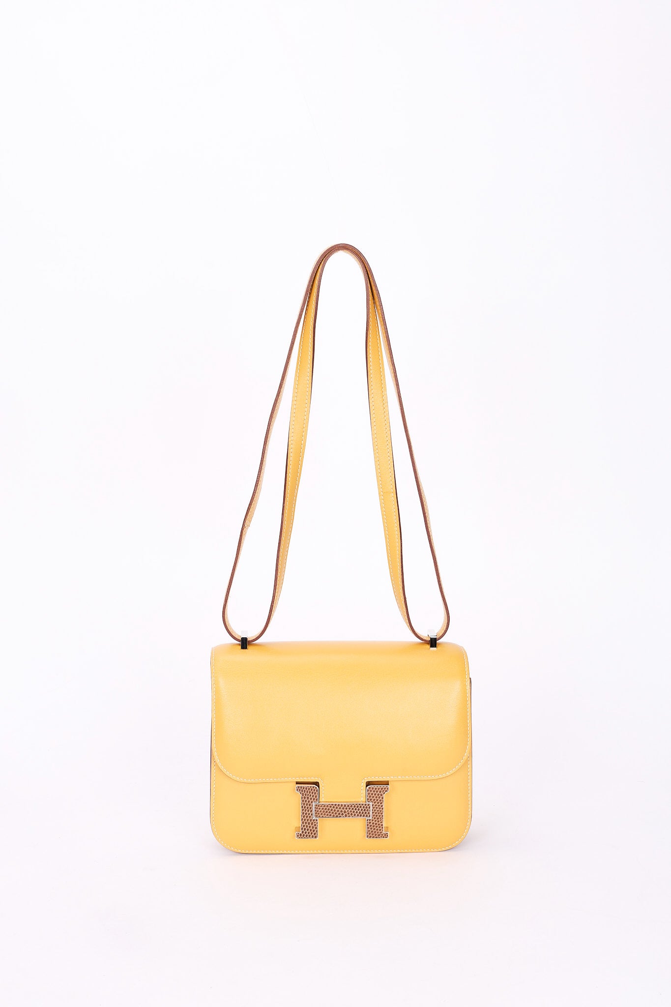 Hermès Constance 18 Paille Swift with Lizard Trim 2016 PHW