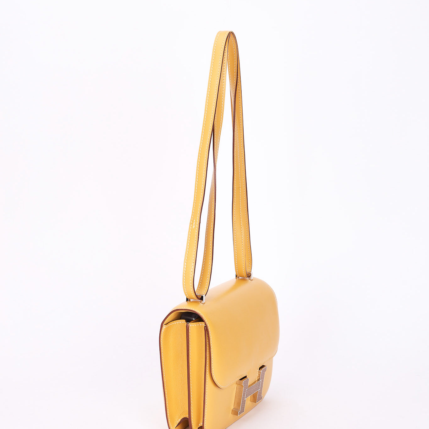 Hermès Constance 18 Paille Swift with Lizard Trim 2016 PHW