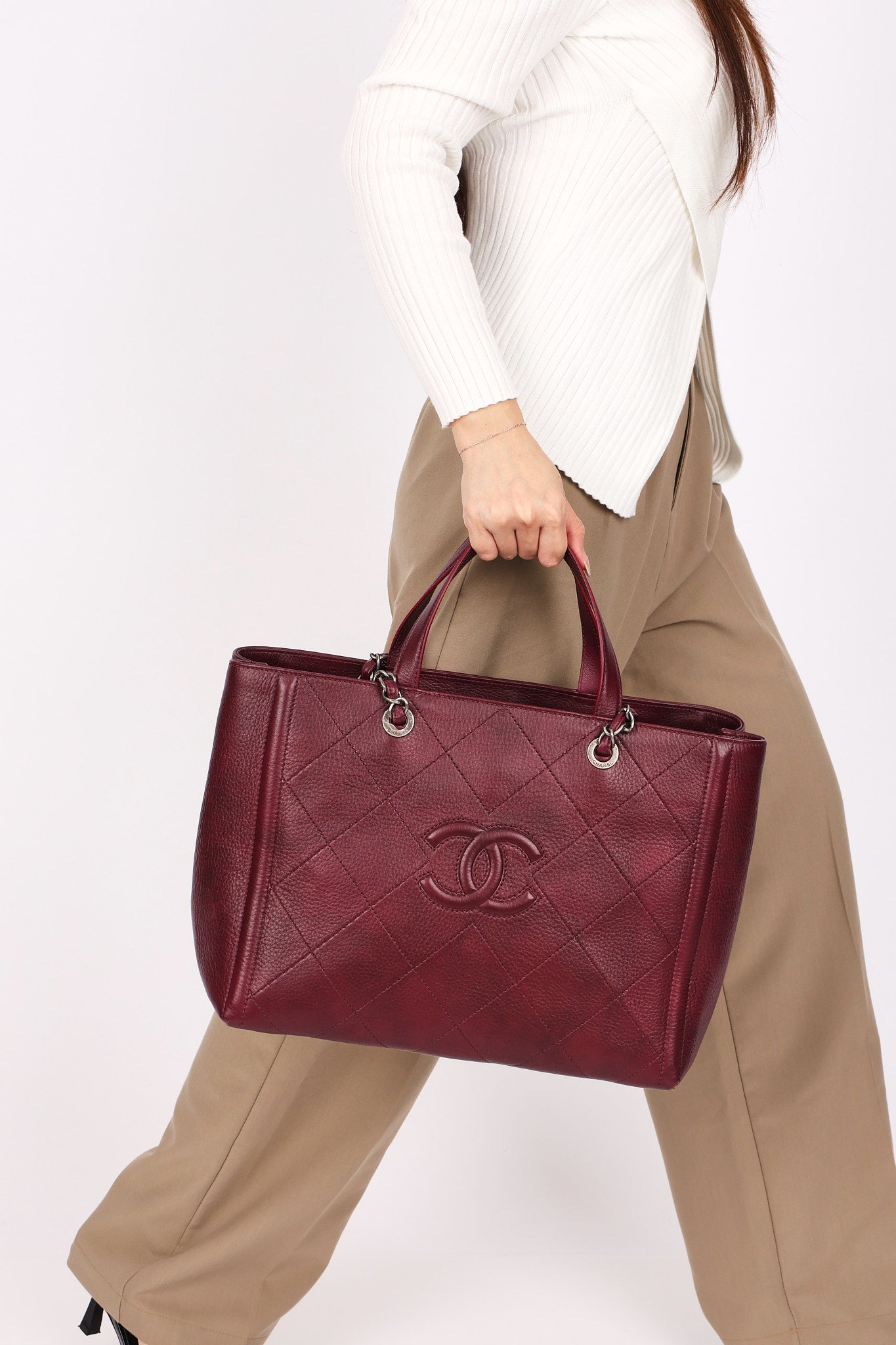 Chanel Shopping Tote Bordeaux Caviar RHW
