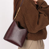 Saint Laurent Mini Rendez-Vous Bag Bordeaux Lizard