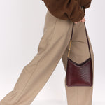 Saint Laurent Mini Rendez-Vous Bag Bordeaux Lizard