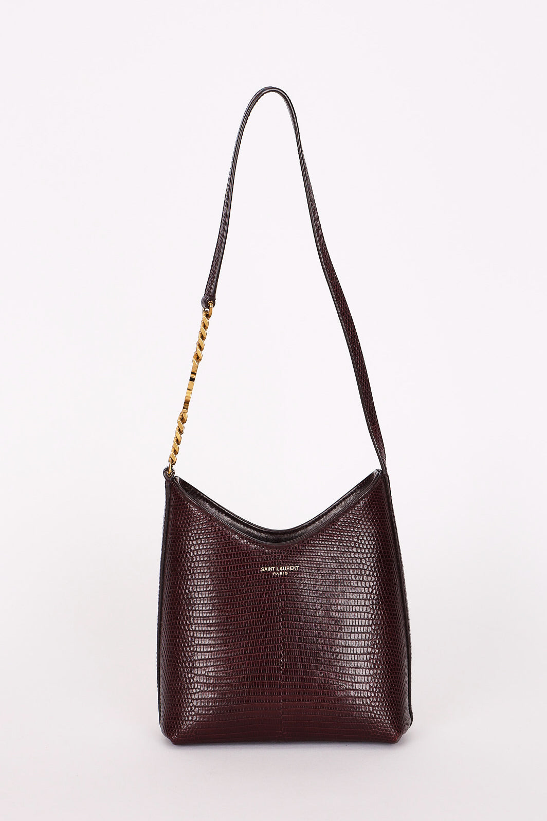 Saint Laurent Mini Rendez-Vous Bag Bordeaux Lizard