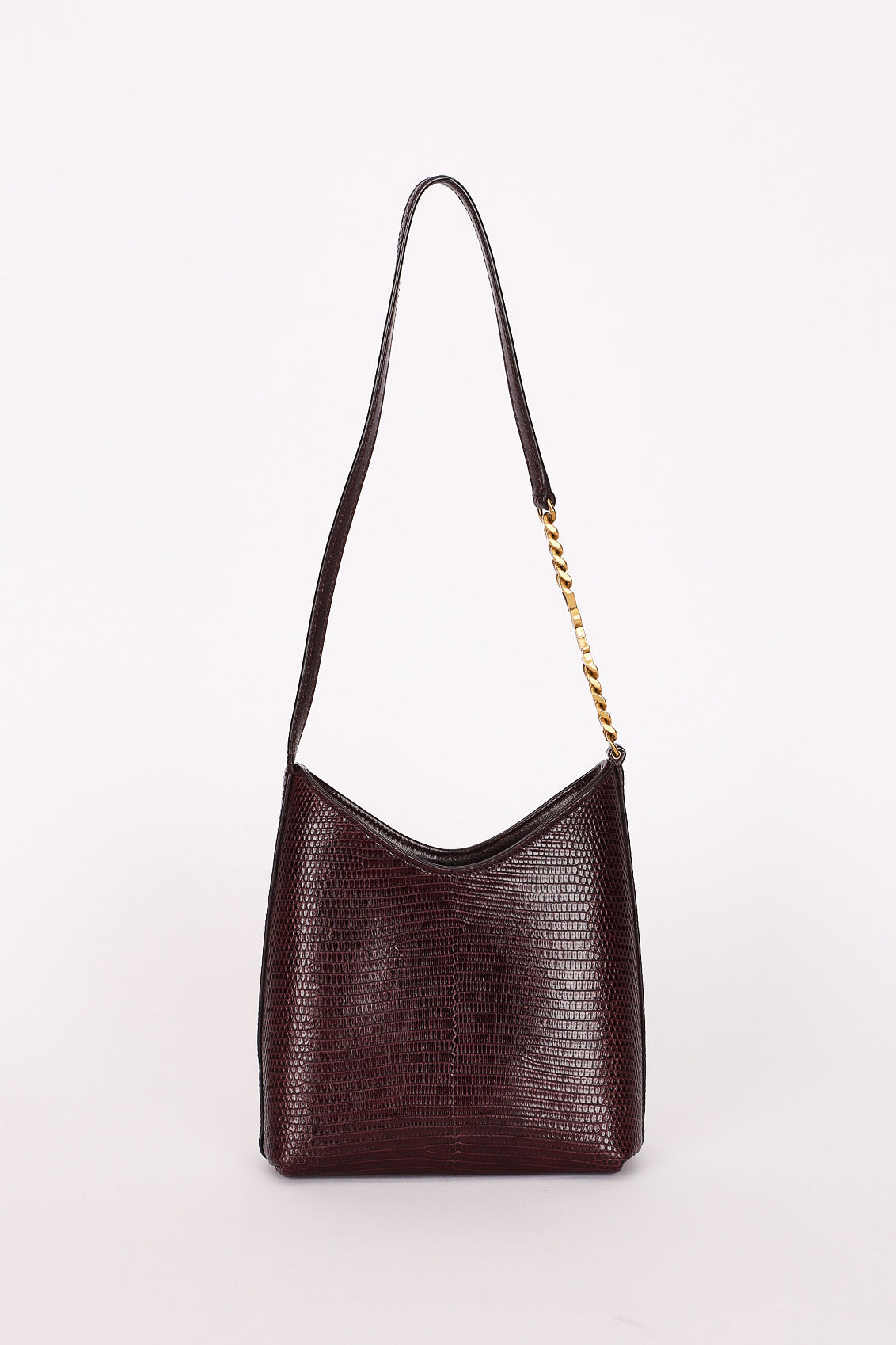 Saint Laurent Mini Rendez-Vous Bag Bordeaux Lizard