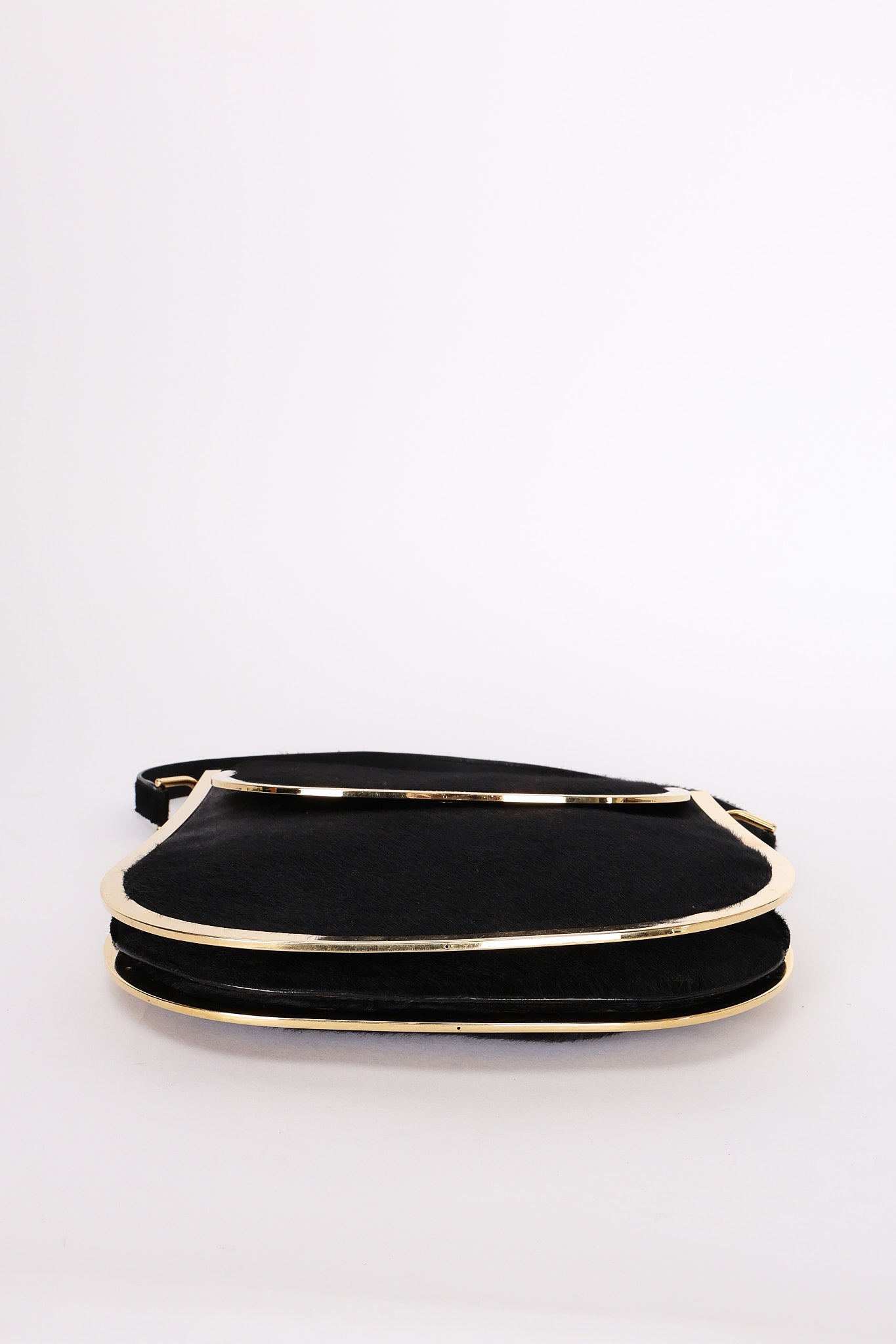 Gucci Gold Frame Ponyhair Shoulder Bag 1980s
