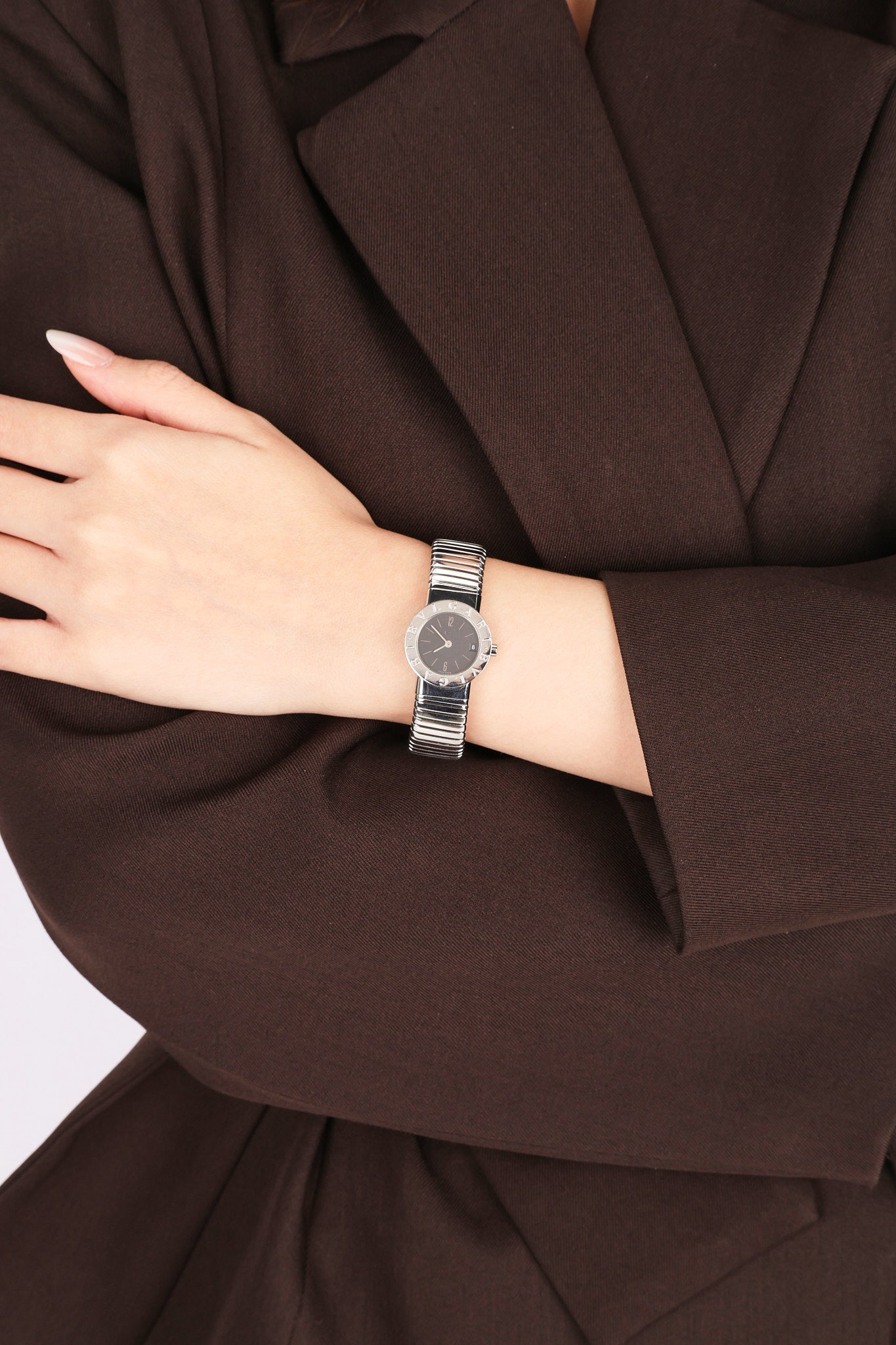 Bvlgari Tubogas Stainless Steel Cuff Watch 23mm