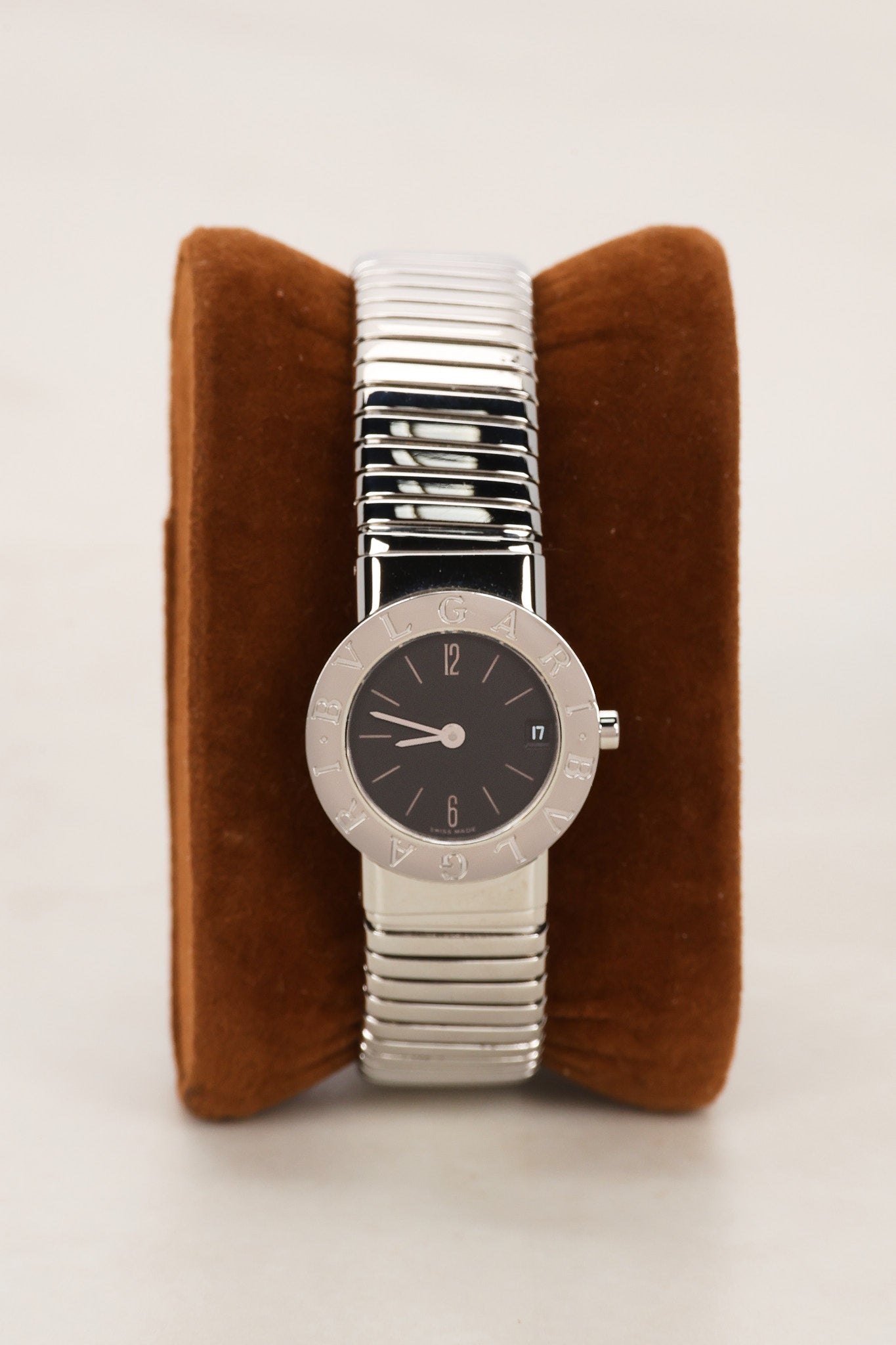 Bvlgari Tubogas Stainless Steel Cuff Watch 23mm
