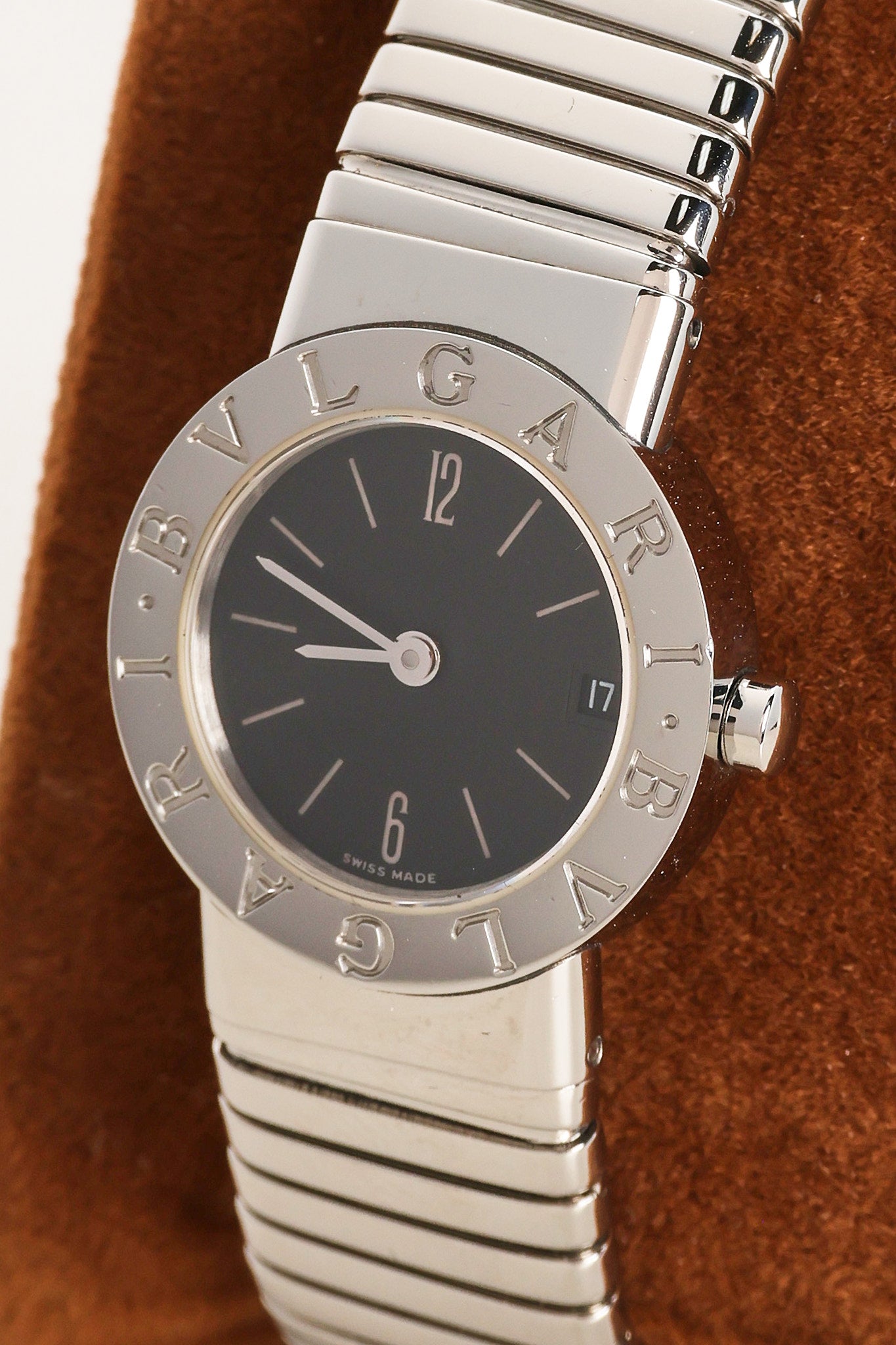 Bvlgari Tubogas Stainless Steel Cuff Watch 23mm