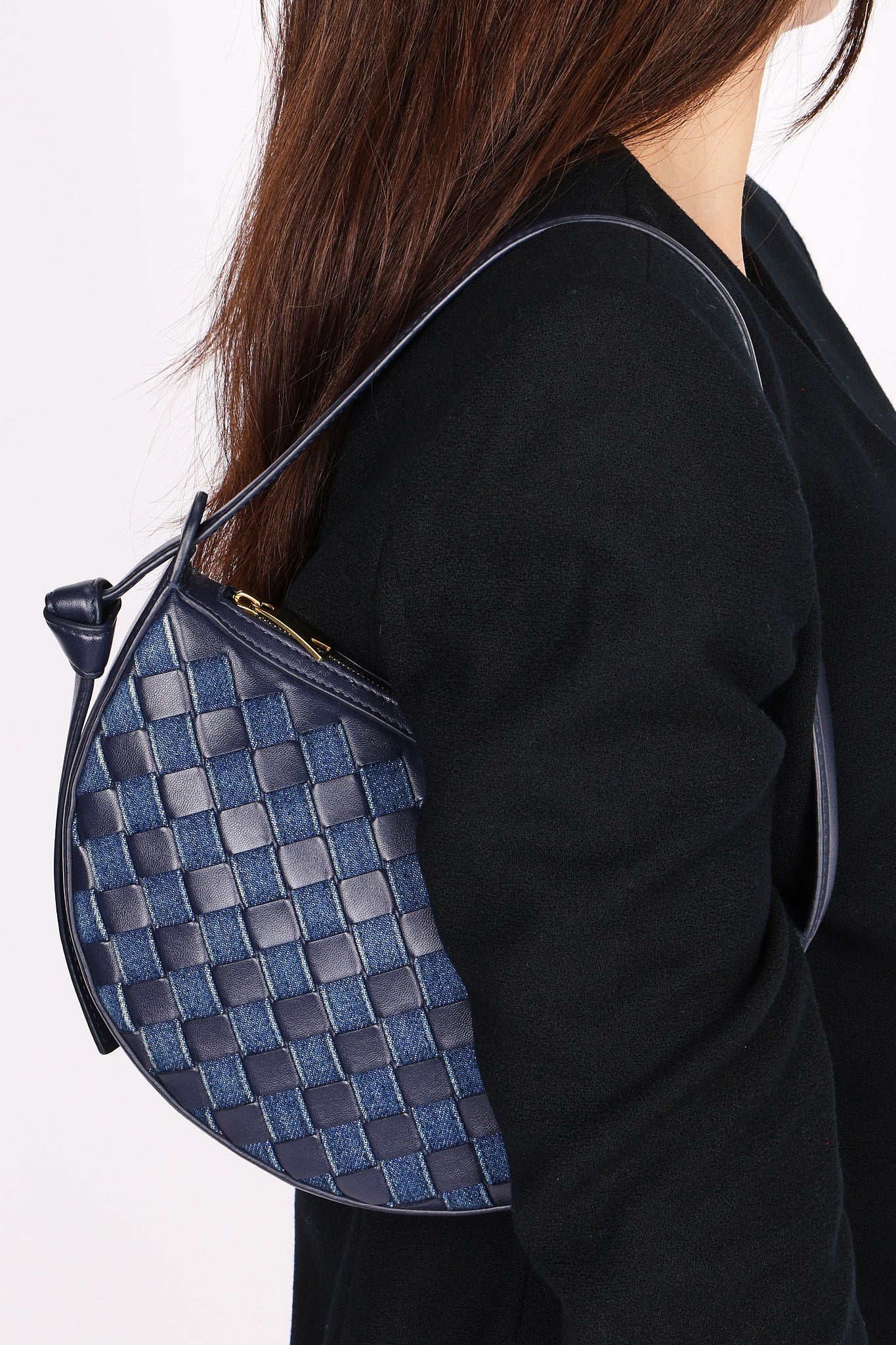 Bottega Veneta Intrecciato Denim Sunrise Bag