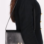 Hermès Sac Annie Shoulder Bag Noir Salvator Lizard GHW