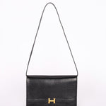 Hermès Sac Annie Shoulder Bag Noir Salvator Lizard GHW