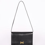 Hermès Sac Annie Shoulder Bag Noir Salvator Lizard GHW