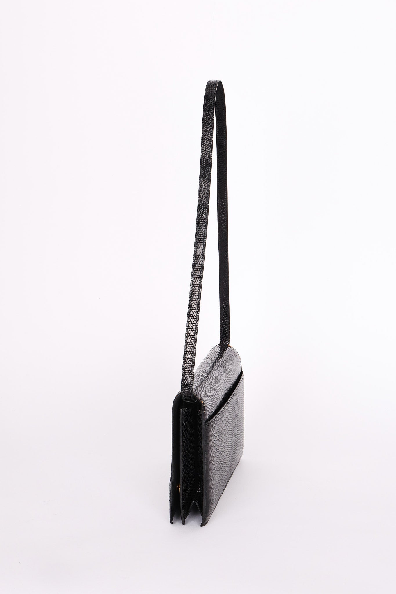 Hermès Sac Annie Shoulder Bag Noir Salvator Lizard GHW