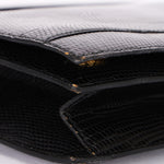 Hermès Sac Annie Shoulder Bag Noir Salvator Lizard GHW