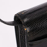 Hermès Sac Annie Shoulder Bag Noir Salvator Lizard GHW