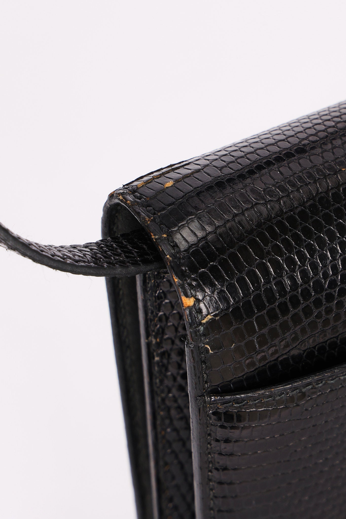 Hermès Sac Annie Shoulder Bag Noir Salvator Lizard GHW