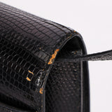 Hermès Sac Annie Shoulder Bag Noir Salvator Lizard GHW